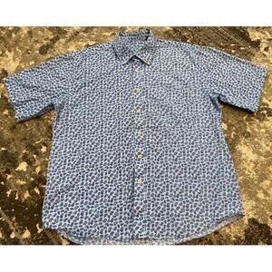 Alan Flusser Men's Short Sleeve Paisley Shirt - XL